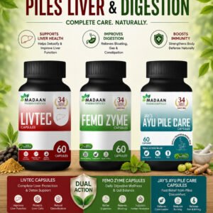 JAY'S AYU PILES + LIVTEC + FEMOZYME CAPS